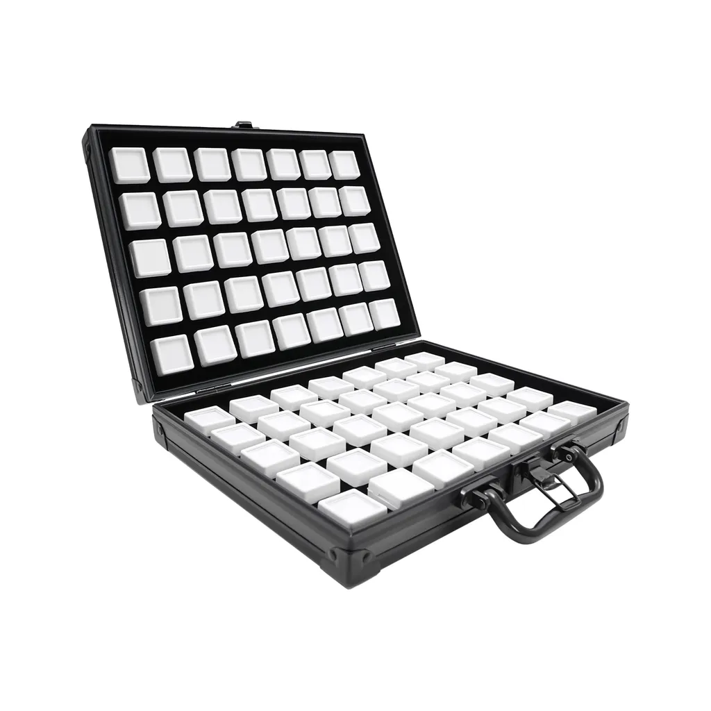 Grand présentoir bijoux portable 70 compartiments avec couvercle rigide - 7