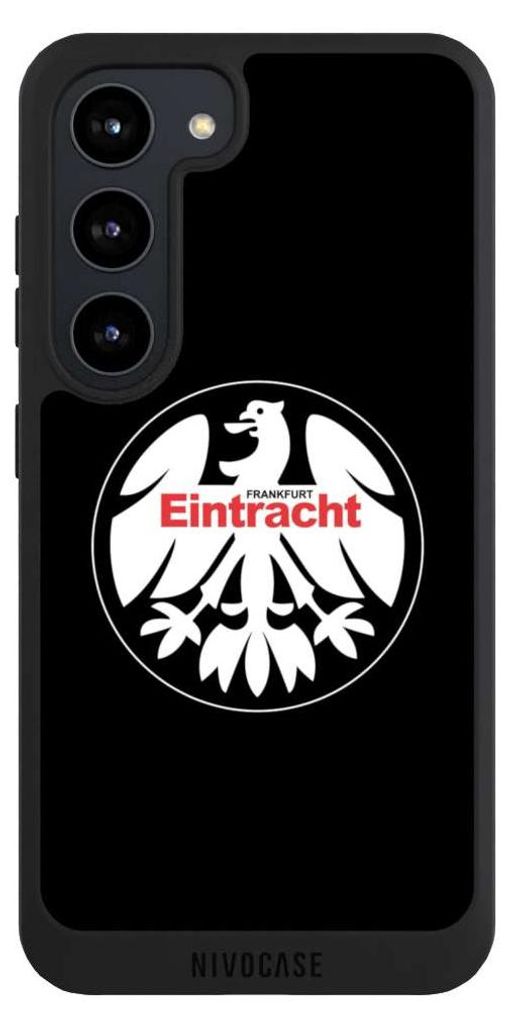 NIVOCASE Handyhülle für Samsung Galaxy S23 Hülle NIVOpure Case Schwarz Eintracht Frankfurt Offizielles Lizenzprodukt SGE