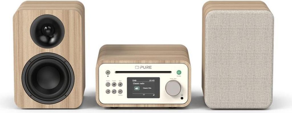 Pure Classic Stereo Mini Heim-Audio-Mikrosystem 40 W Braun, Walnuss
