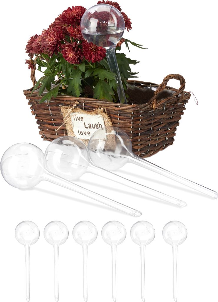 Wassertropfer - Set von 10 - Wasserbälle für Blumen und Pflanzen - 250 ml - Kunststoff - Transparent