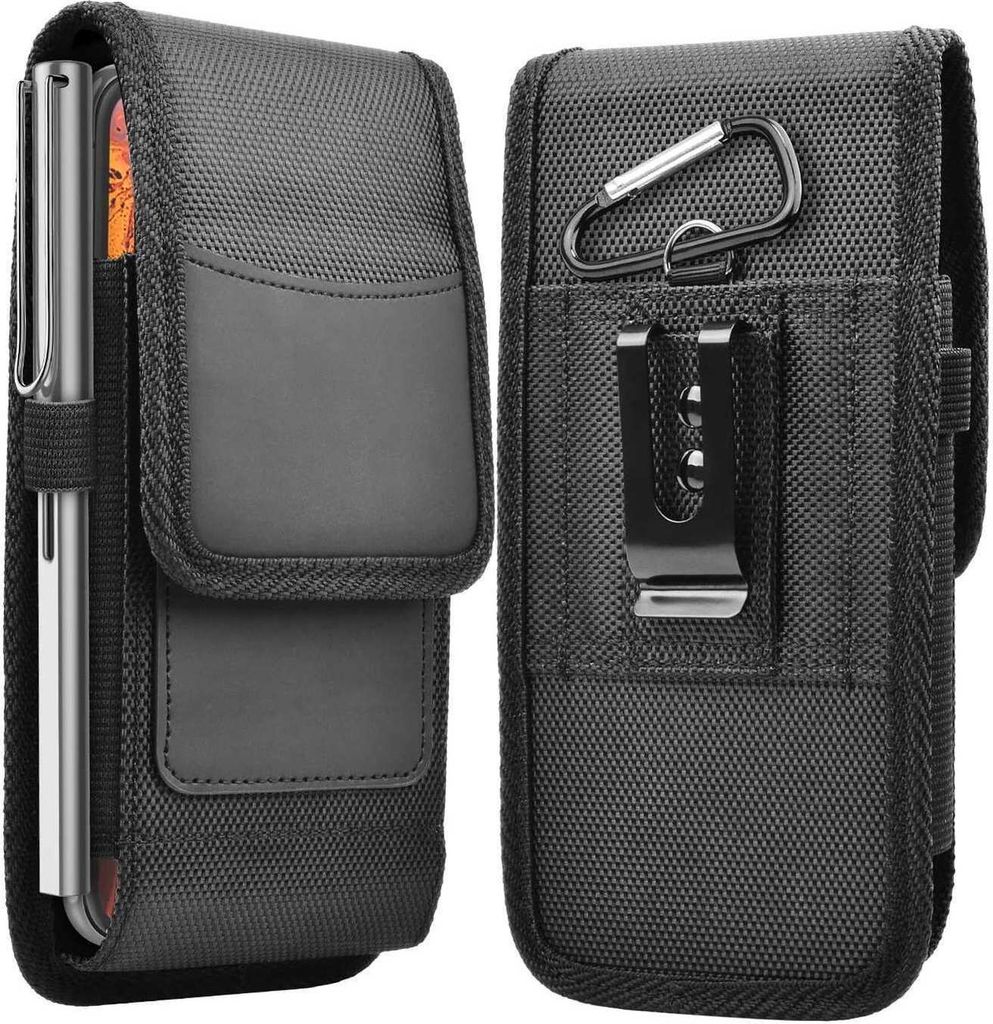 Cadorabo Handytasche mit Gürtelclip für Xiaomi RedMi 9C / RedMi 10A in SCHWARZ - Praktische Schutzhülle mit Karabinerhaken Case Cover Hülle mit...