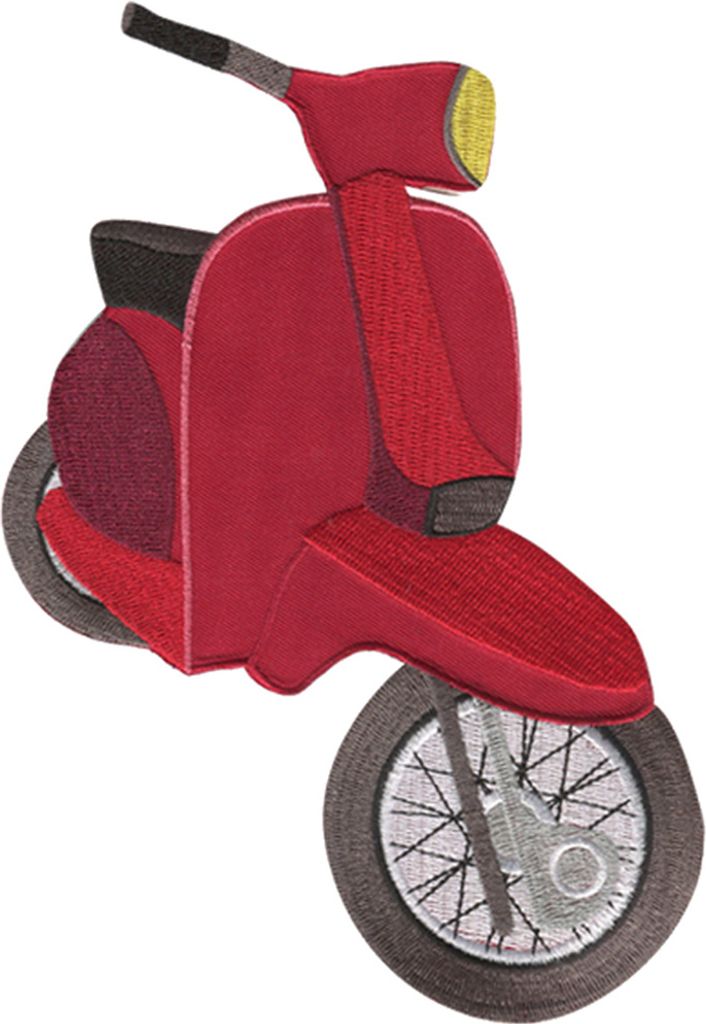 Roller Scooter Motorrad - Aufnäher, Bügelbild, Aufbügler, Applikationen, Patches, Flicken, Zum Aufbügeln, Größe: 21 x 11 cm