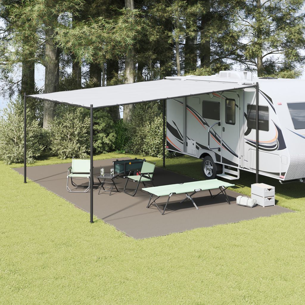 Desgin Zeltüberzug Hellgrau Polyester 400 x 800 cm Faltbar - Campingzelte 42000204