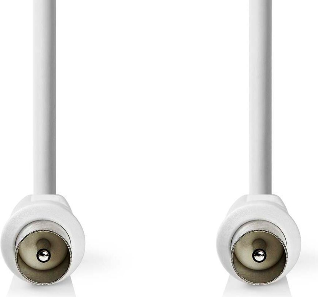 Nedis Koaxial Kabel - IEC (Coax) Stecker - IEC (Coax) Stecker - Vernickelt - 90 dB - 75 Ohm - Doppelt geschirmt - 3.00 m - Rund - PVC - Weiss - Label