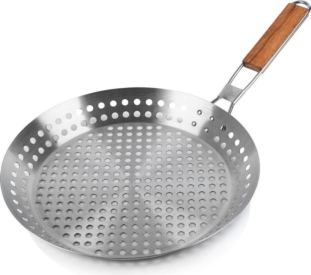 Patelnia grillowa z perforowaną powierzchnią i składaną Zdjęcie produktu 