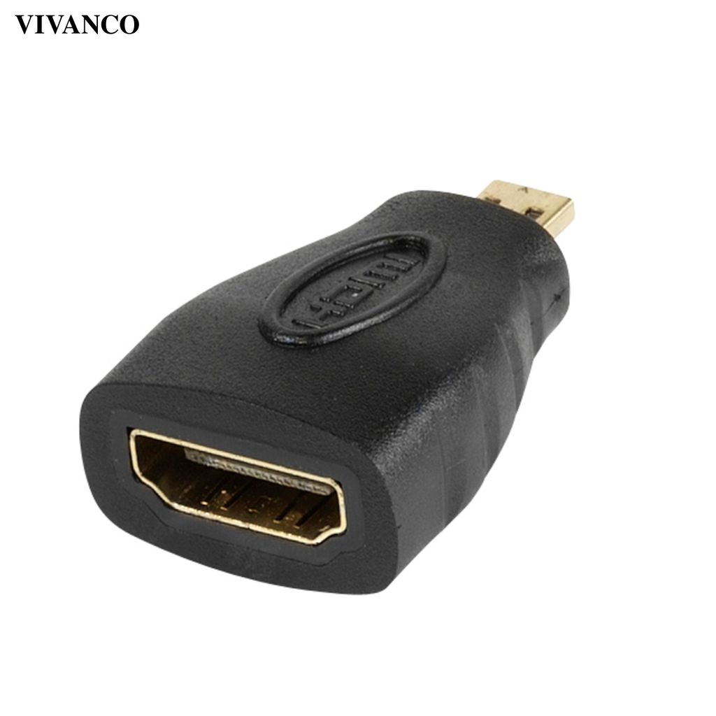 VIVanco ultimativer HDMI Adapter, kompatibel mit HDMI Buchse zu Micro HDMI D Stecker kompakt schwarz