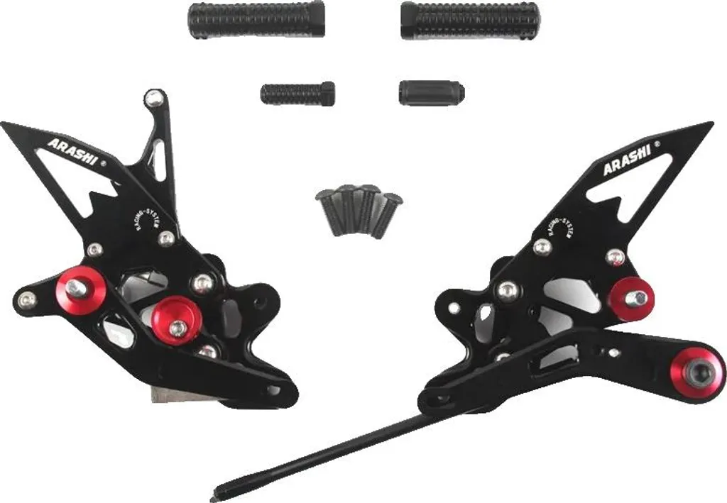 Paires de Cale-pieds Noirs Réglables en Aluminium pour Moto Sportive