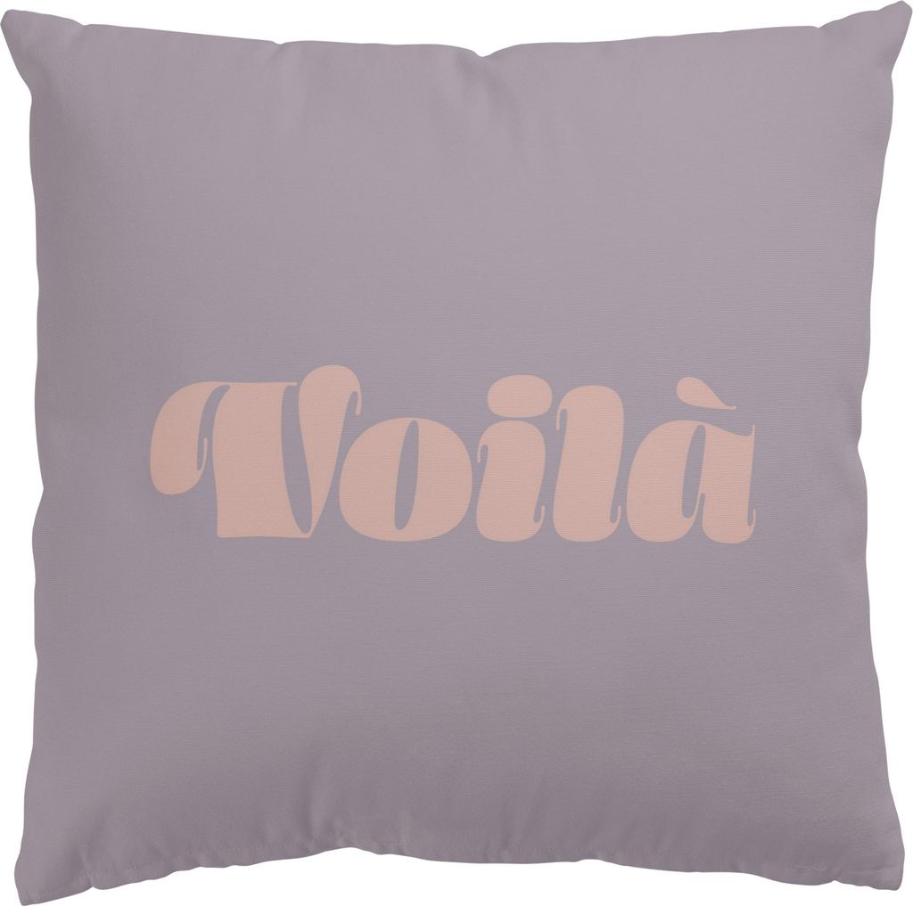 Dekokissen Sprüche draußen / Outdoor Zierkissen waschbar Design violett Vintage Sofakissen ohne Füllung