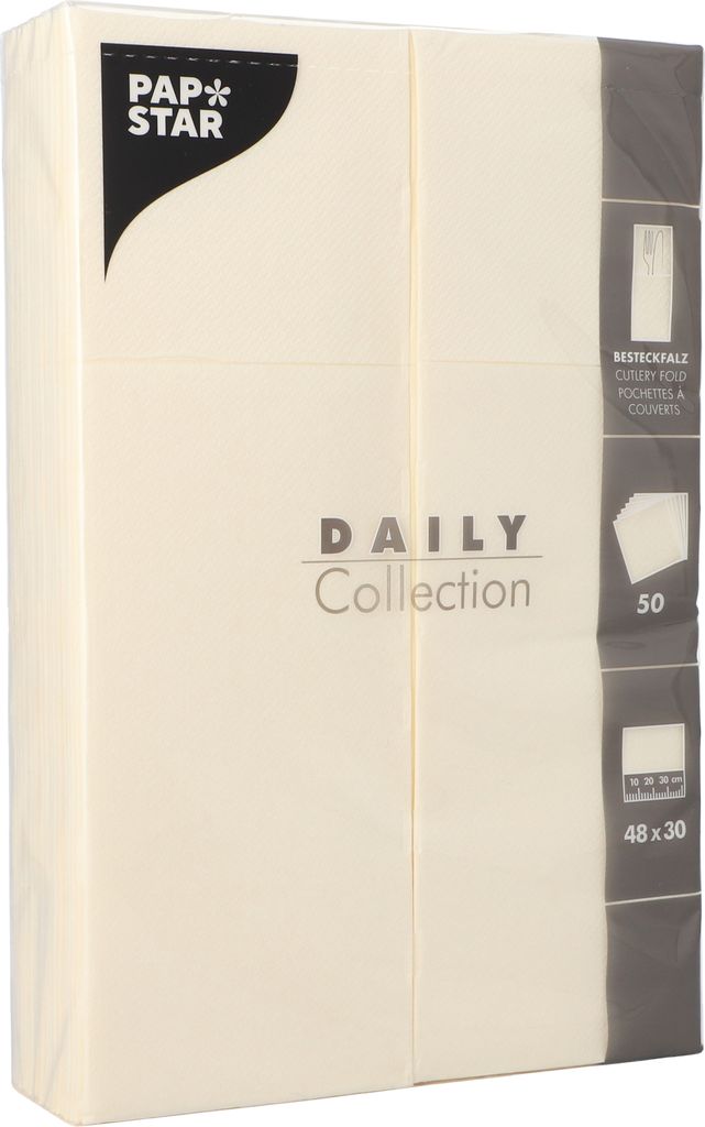 Servietten "DAILY Collection" 48 cm x 30 cm champagner mit Besteckfalz