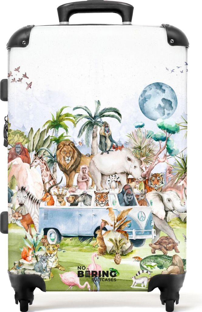 NoBoringSuitcases.com® Großer Koffer - Tiere - Landschaft - Produktbild 