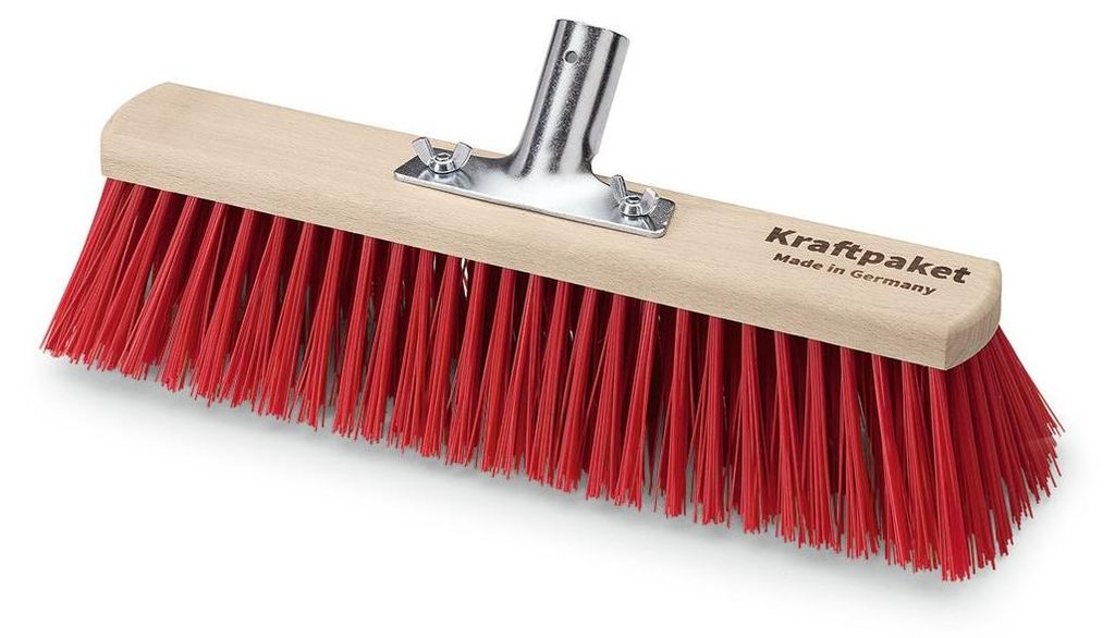 Besen Elaston L.400mm m.Metallstielhalter Flachholz Stielhalter-D.28mm