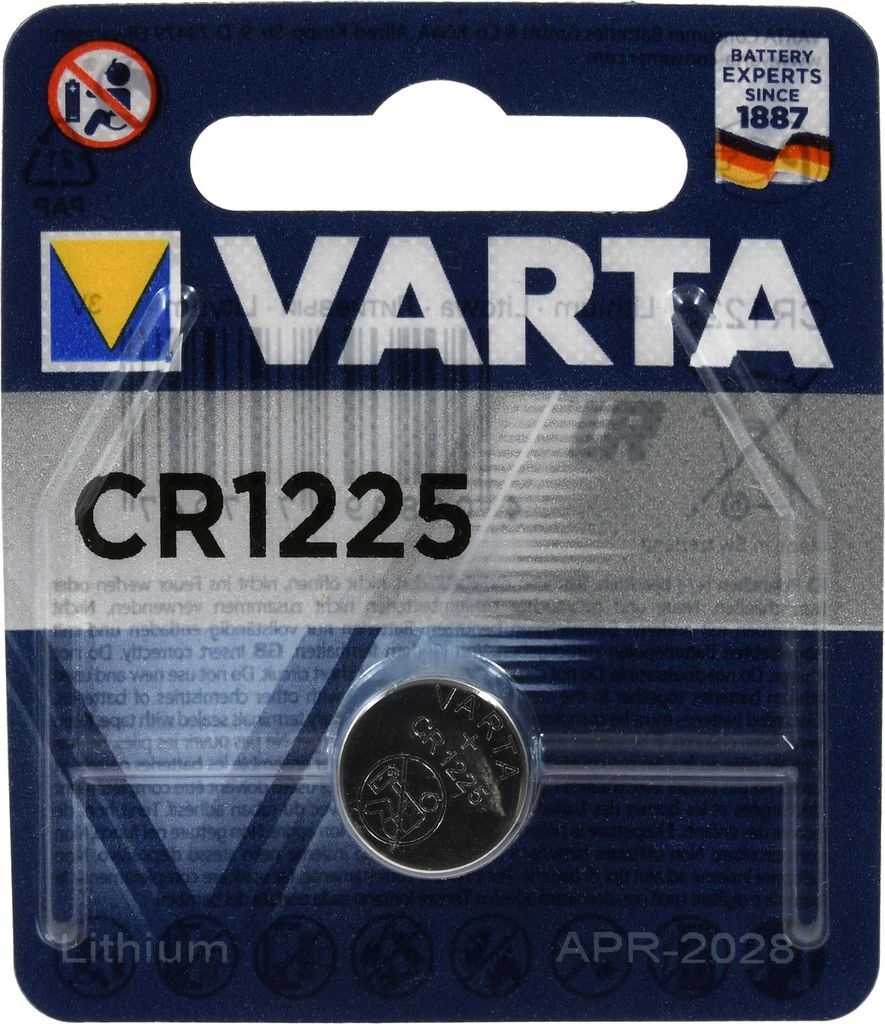 Lithium Knopfzelle, Batterie Varta CR1225 1er Blister