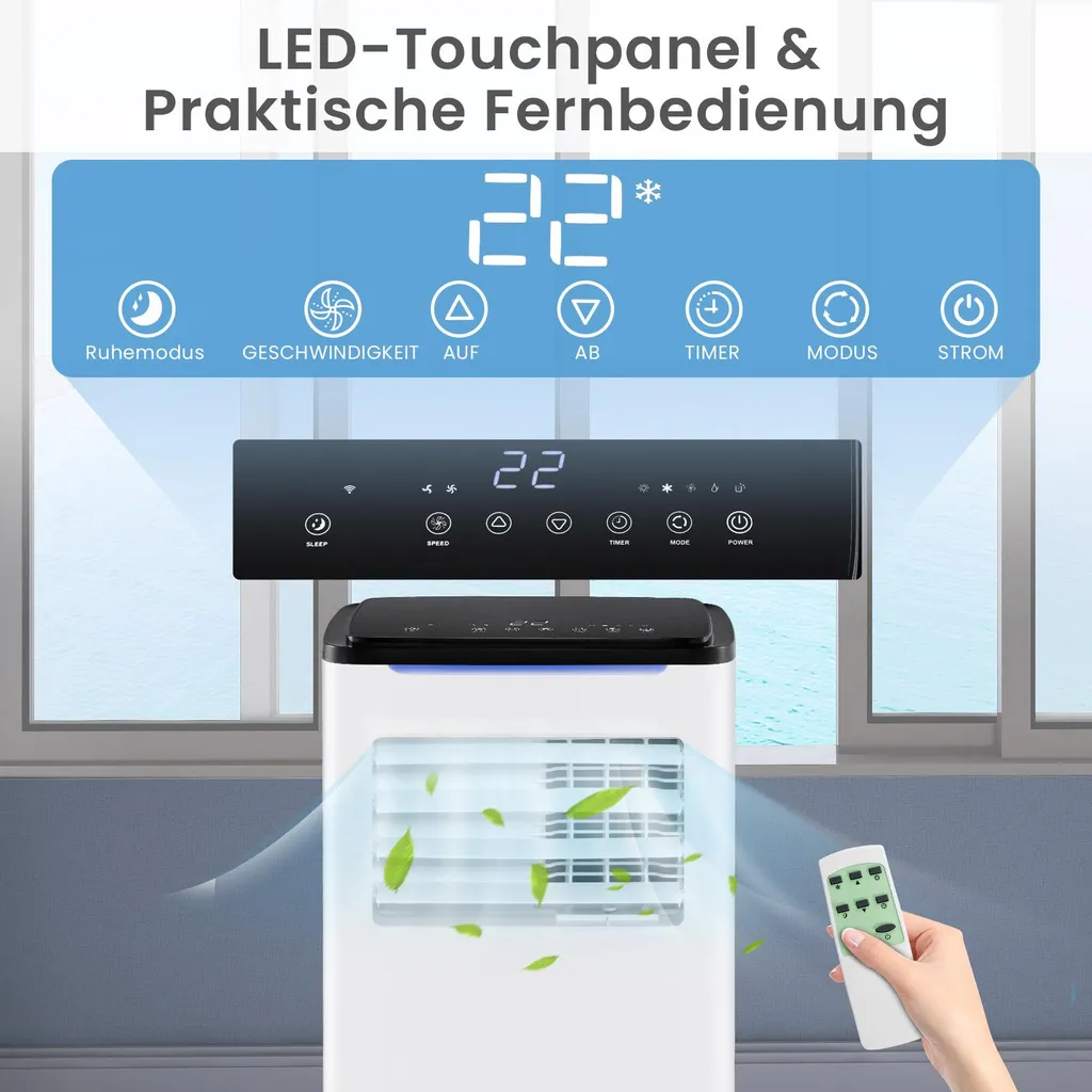 Climatiseur 4 en 1 9000 BTU avec Programmateur et Télécommande Mobile - 5