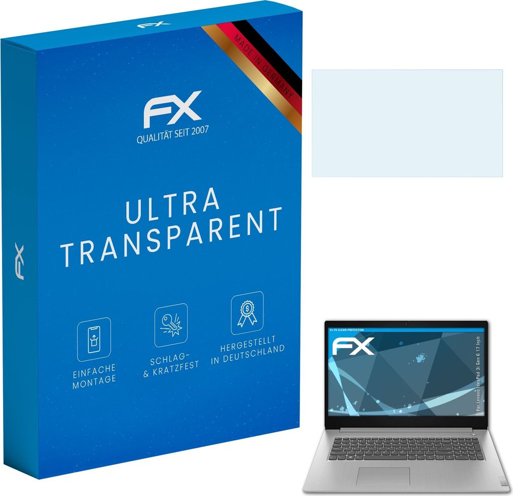 atFoliX 4061186081500, Laptop Bildschirmschutz, Transparent, Lenovo, IdeaPad 3i Gen 617", Klare Bildschirmschutzfolie, Kratzresistent