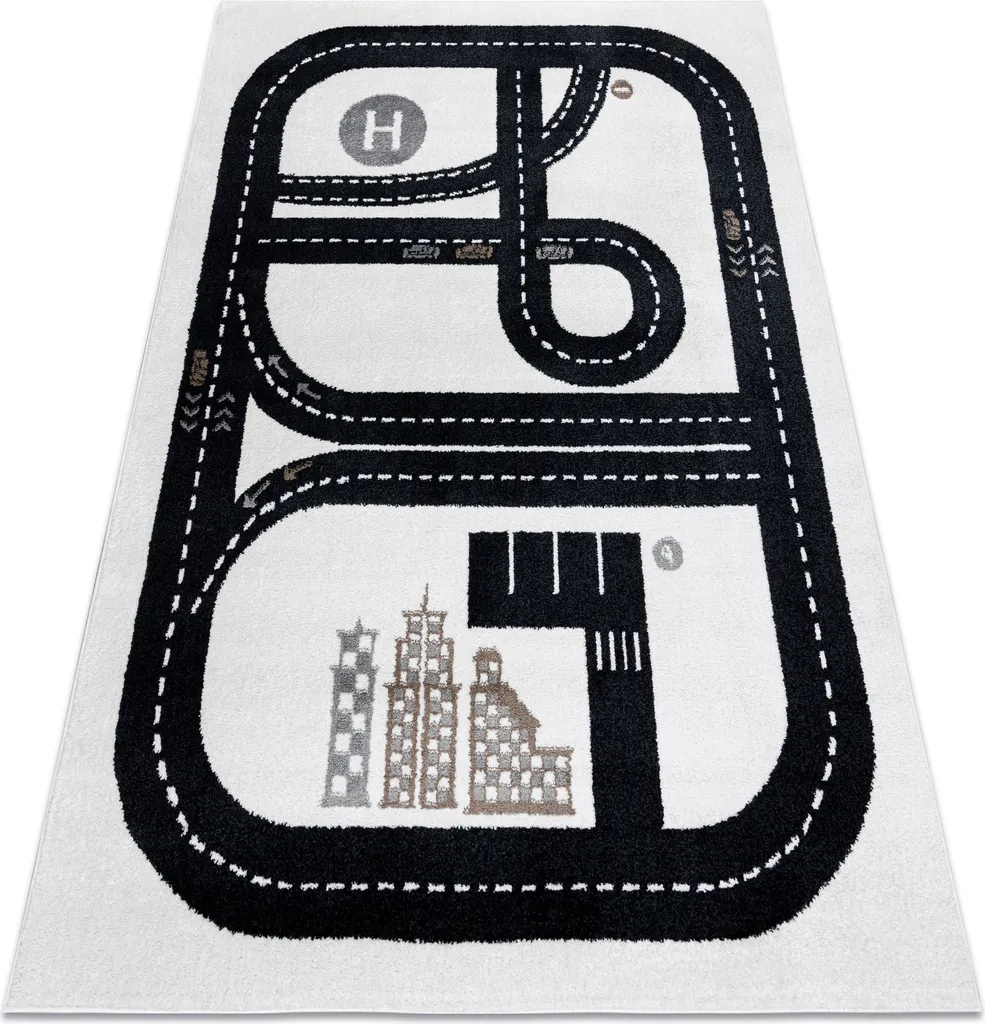 Tapis circuit enfant beige crème 180x270 cm : le jeu sans le désordre