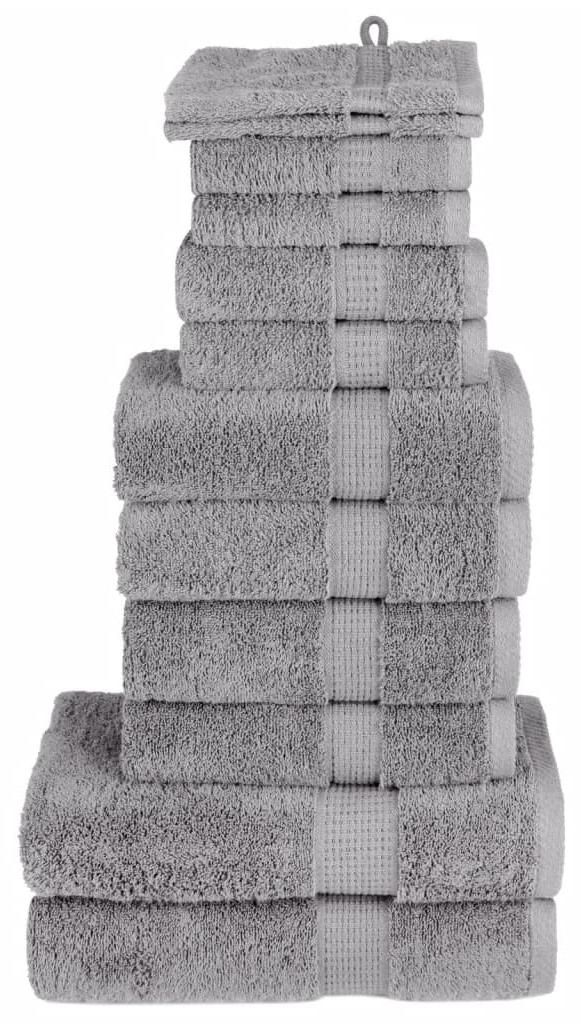vidaXL Set de 12 serviettes premium SOLUND Gris 600 g/m Image du produit 