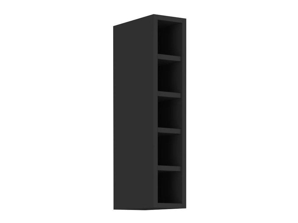 Offener Oberschrank TOVA - Breite 15 cm, schwarz