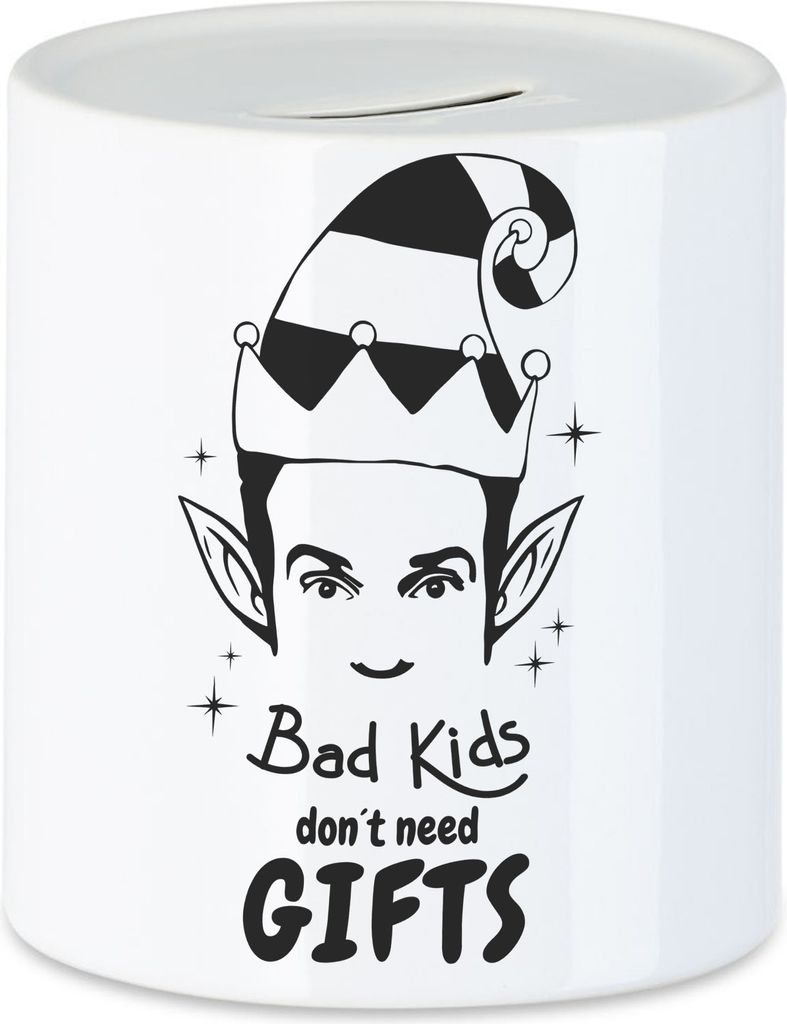 Bad Kids don't need gifts Spardose Weihnachten Christmas Party Geschenk Geschenkidee Happy Christmas