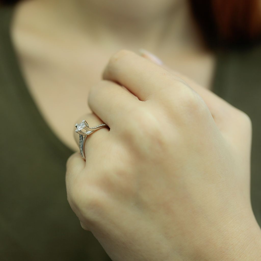 0,40 Carat Solitär Diamantring 14 Karat Weißgold