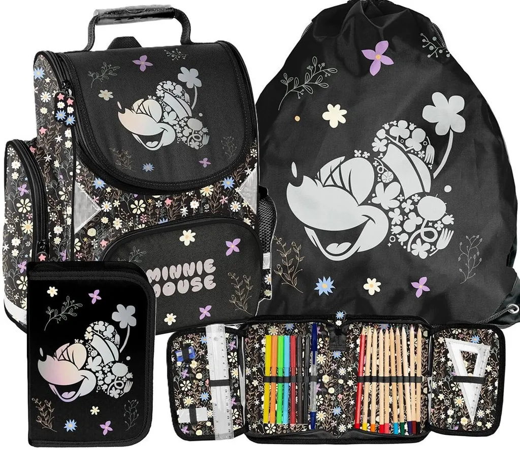 Cartable Minnie Mouse 3 pièces anti mal de dos pour écolière