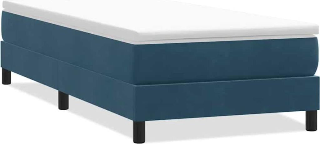 vidaXL Boxspringbett ohne Matratze Dunkelblau 80x220 cm Samt