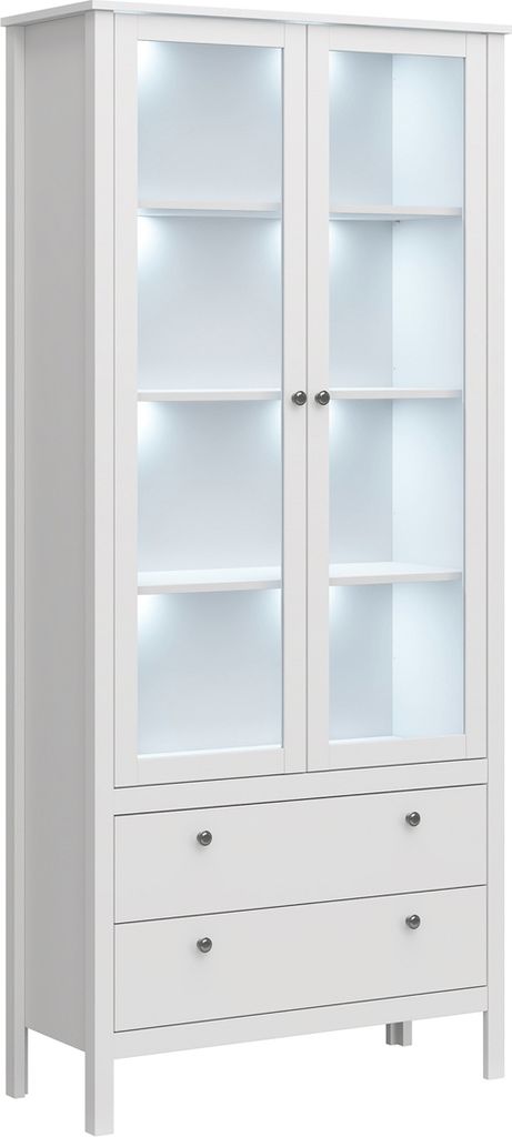 Kondela Vitrine Olje 2W2S - weiß