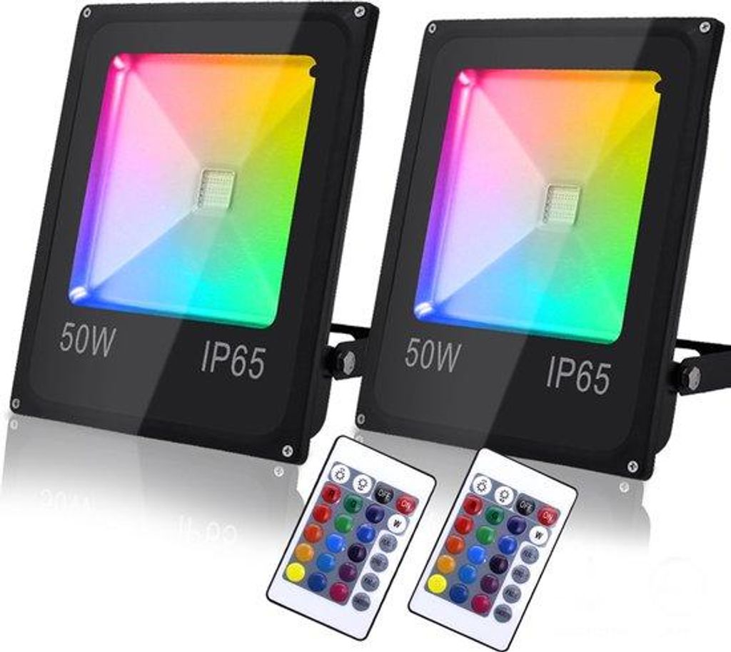 2 focos LED RGB de 50W, con control remoto. Foco LED RGB, Imagen del producto 
