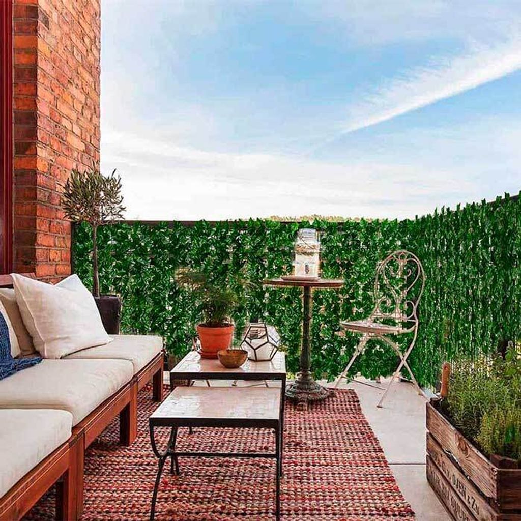 Kunstpflanzen Sichtschutz 200×100 cm – Balkon- &