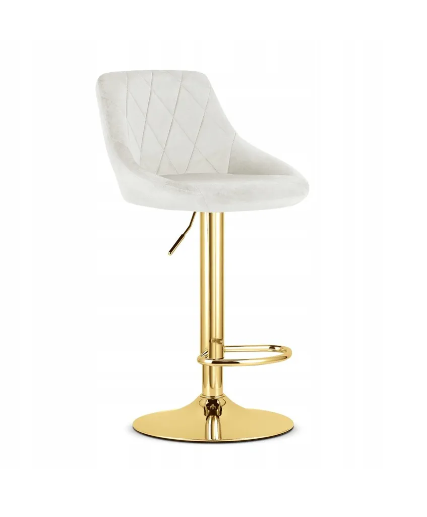 Tabouret velours beige pivotant assise rembourrée grand confort salon