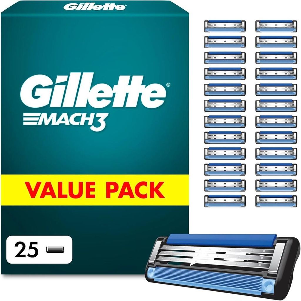 Gillette Mach 3 Klingen Herren, 25 Original Rasierklingen Produktbild 