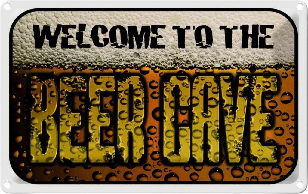 vianmo Blechschild 20x30 cm Bier welcome to the beer cave Essen Trinken