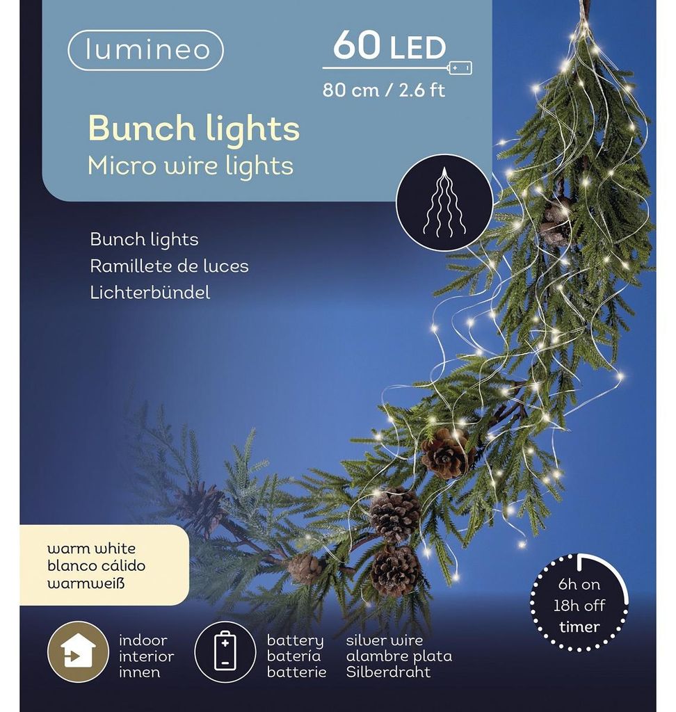 Kaemingk Lumineo LED-Lichtbündel 60 Micro LED warmweiß Produktbild 