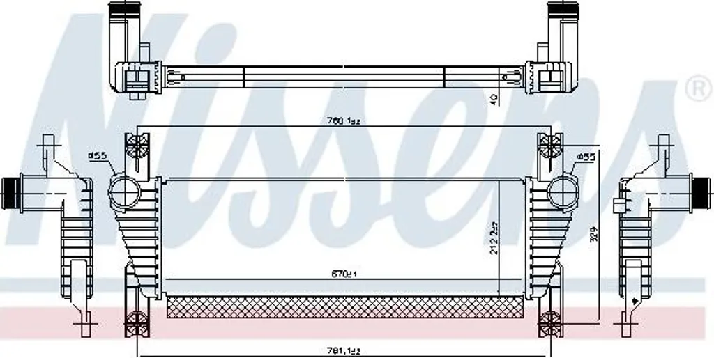 Intercooler Nissens 961581 Haute Performance - Compatible OE 1725624