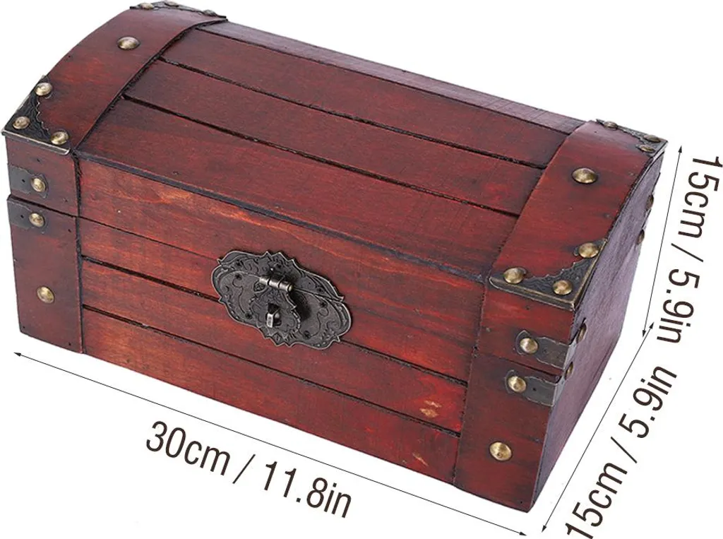 Coffret à bijoux rétro en bois artisanal avec code secret Format Small - 5
