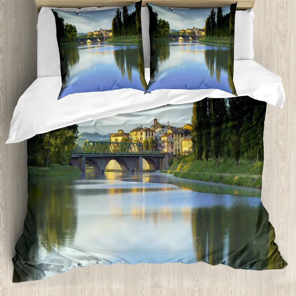 Set Copripiumino ABAKUHAUS Paesaggio Città 155x220 - Design Moderno