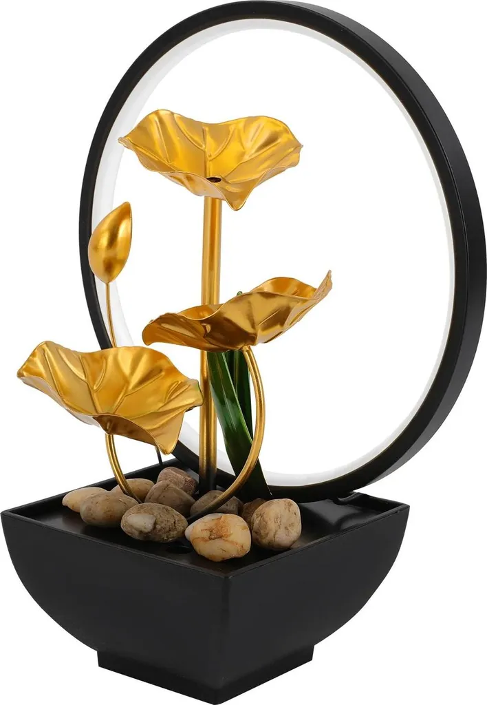 Fontaine de salon zen feuille de lotus pour ambiance relaxante LED