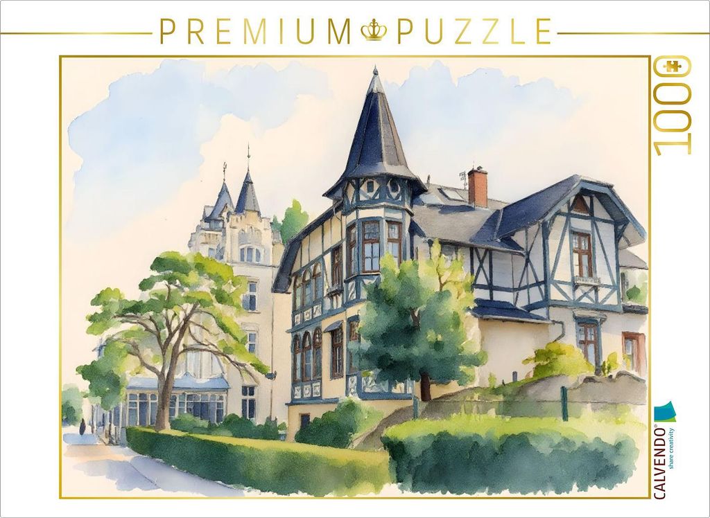 CALVENDO Puzzle Zauberhafte Fachwerkvilla | 1000 Teile Lege-Größe 64x48cm Foto-Puzzle für glückliche Stunden