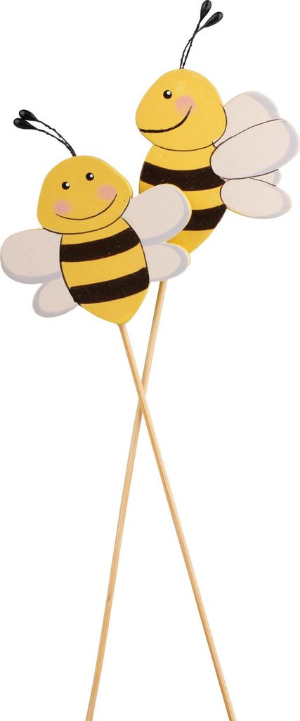 Holz-Stecker Biene "Susi & Willy", 2 Stück Produktbild 