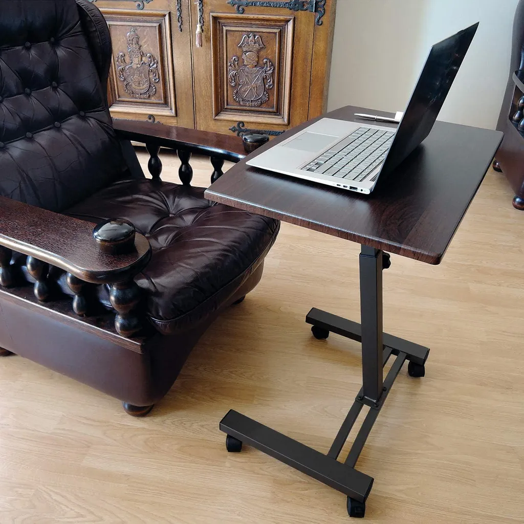 Support Ordinateur Portable à Roulettes et Bureau Mobile Inclinable