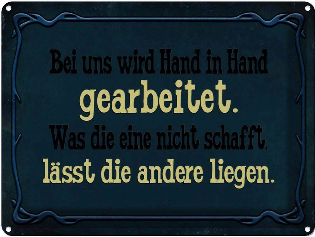 vianmo Blechschild 30x40 cm bei uns Hand in gearbeitet Produktbild 