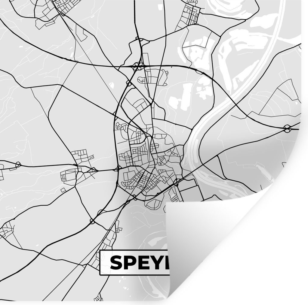 MuchoWow Wandtattoo Wandsticker Wandaufkleber Speyer - Stadtplan - Deutschland - Karte 50x50 cm Selbstklebend und Repositionierbar - Selbstkleben...