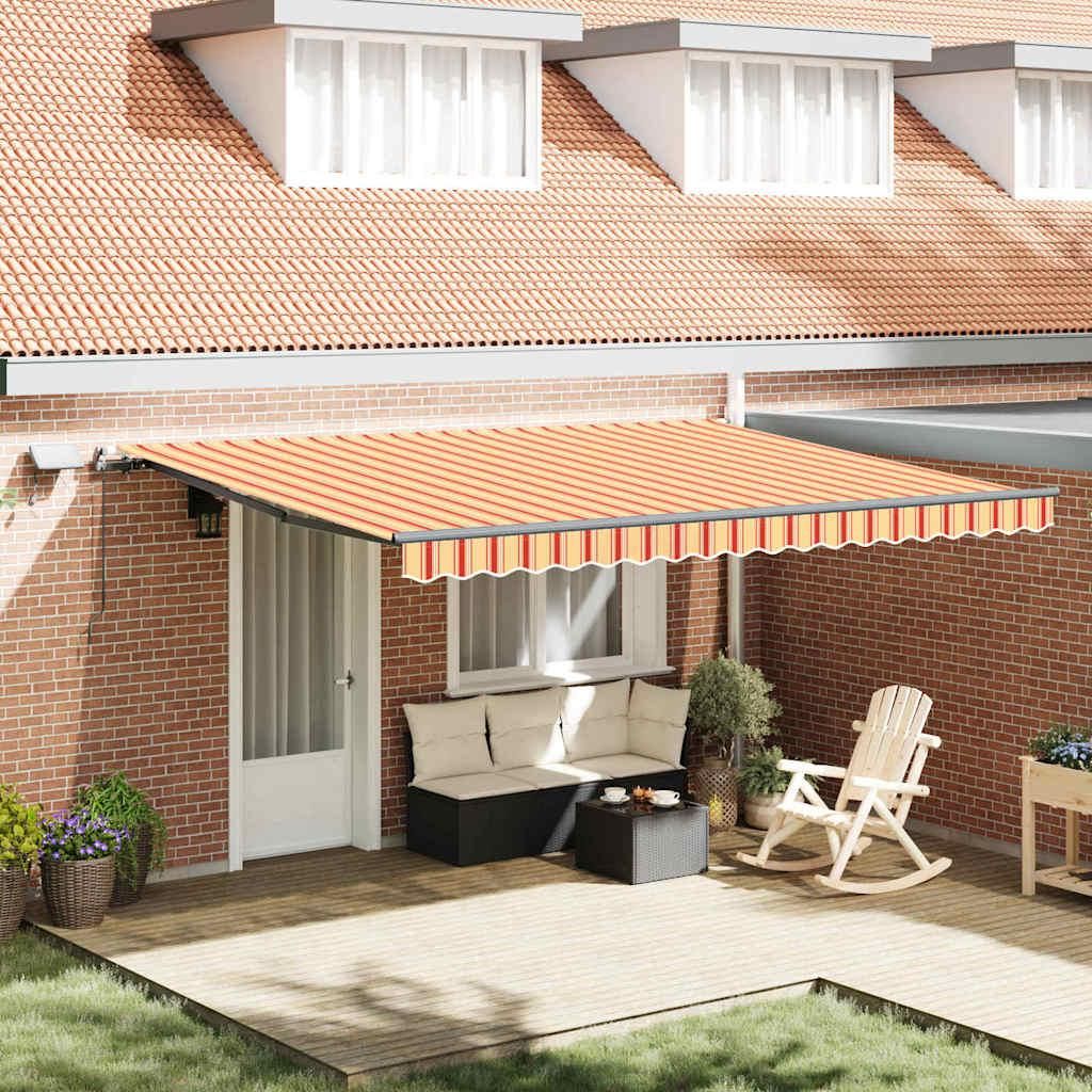 Schlichtes Einziehbare Markise Gelb und Orange 450 x 350 cm Stoff - Markisen DE9932053 2parcel