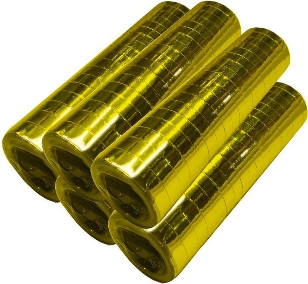 5 Glitzer Luftschlangen gold metallic