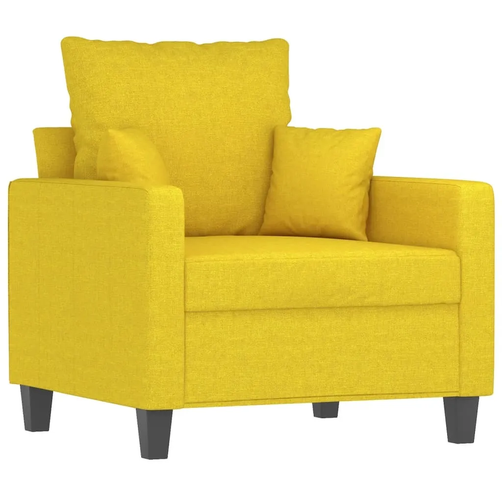 Poltrona giallo chiaro 60 cm in tessuto