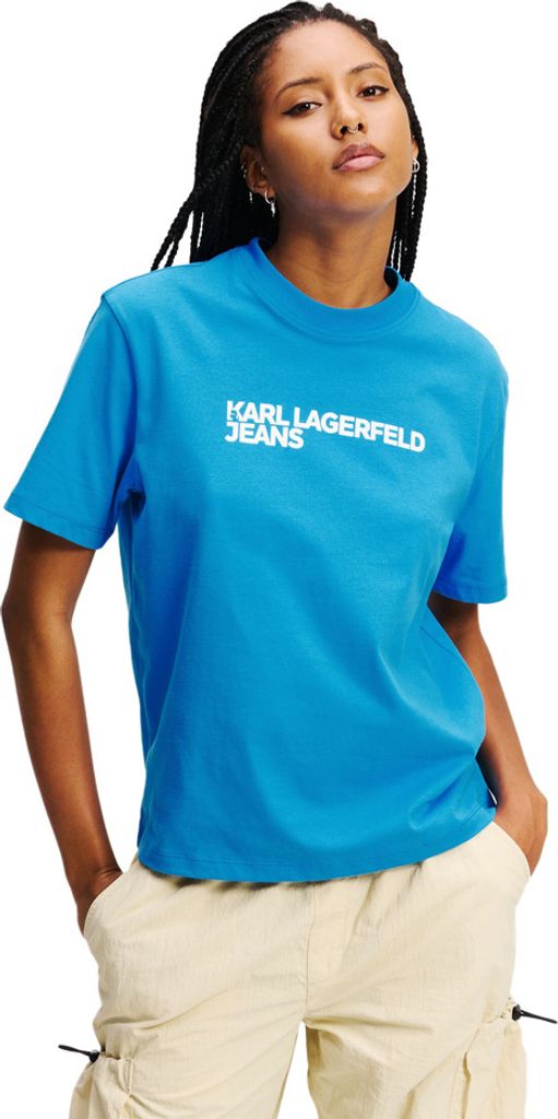 Karl Lagerfeld Reg Essential Kurzarm-t-shirt Blau S Frau Blau S