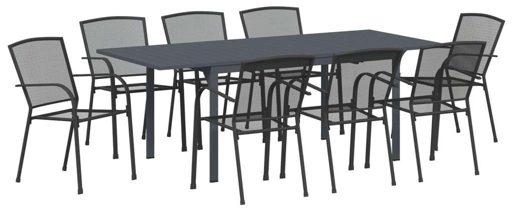 Garten Essgruppe 9 pcs Anthrazit Stahl