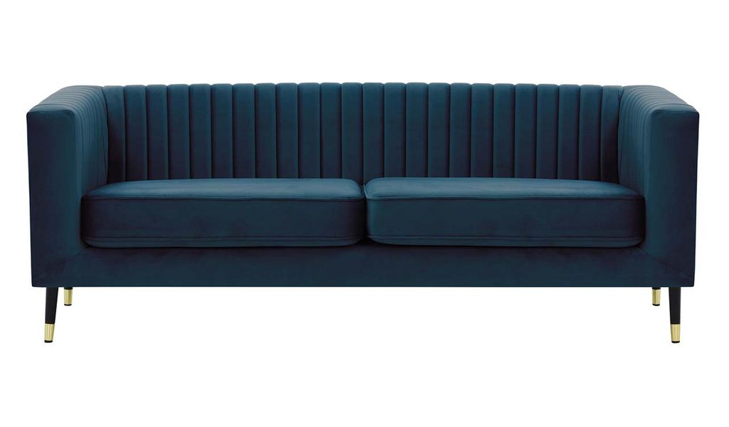 Dreisitzer-Sofa Slender - blau - Velluto 11