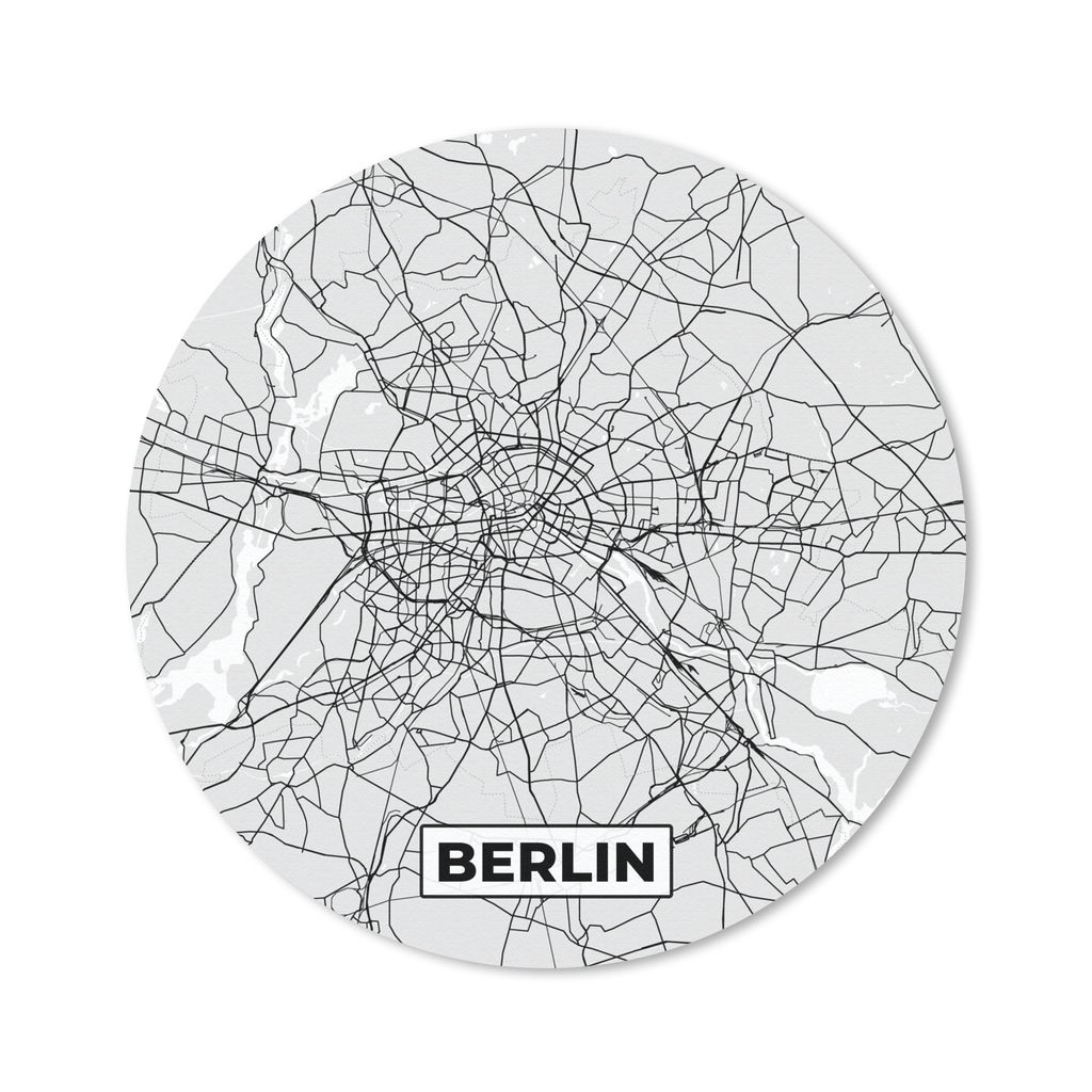 MuchoWow Mauspad Mousepad Berlin - Karte - Deutschland - Stadtplan 40x40 cm - Mousepads - Maus Mat - Pad - Mausunterlage - Schreibtisch Accessoires