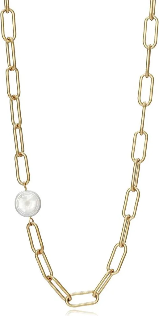 Collier perle plaqué or pour mariage ou soirée, accessoire Chic 1317
