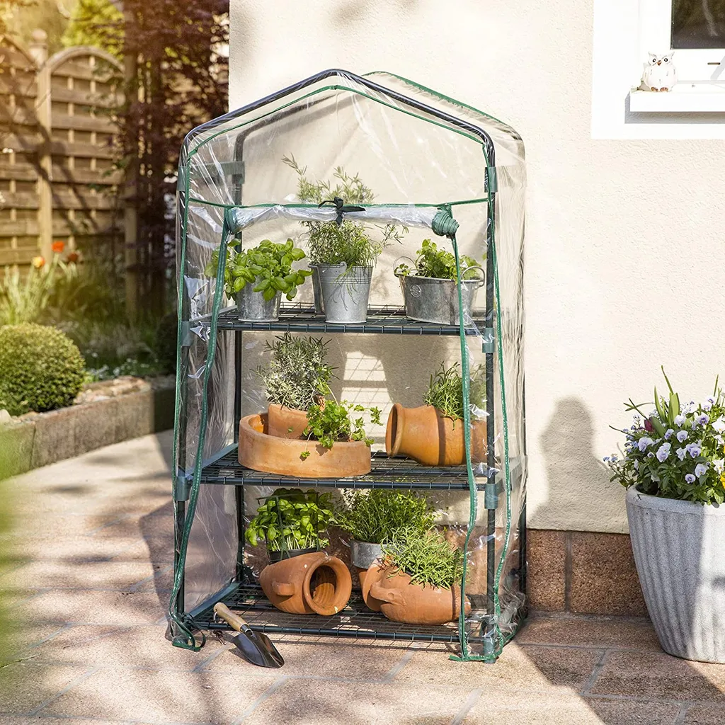 Housse de mini-serre imperméable avec fermeture éclair et PVC pliable - 8